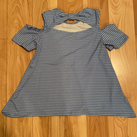 Blue and white striped top. Fits like a small - Picture 2 of 2